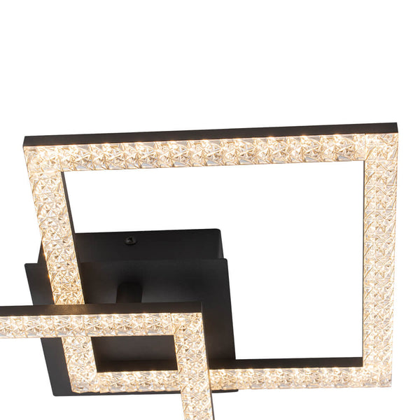 Modern 2 - Light Square LED Semi - Flush Ceiling Light - Yiilighting