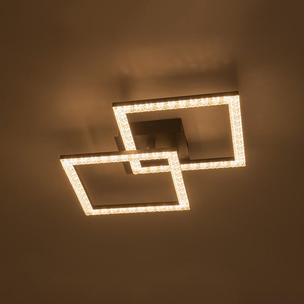 Modern 2 - Light Square LED Semi - Flush Ceiling Light - Yiilighting