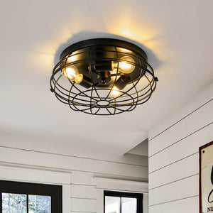 Modern 3 - Light Cage Flush Mount Ceiling Light - Yiilighting