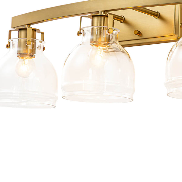 Modern 3 - Light Clear Glass Bathroom Vanity Light - Yiilighting