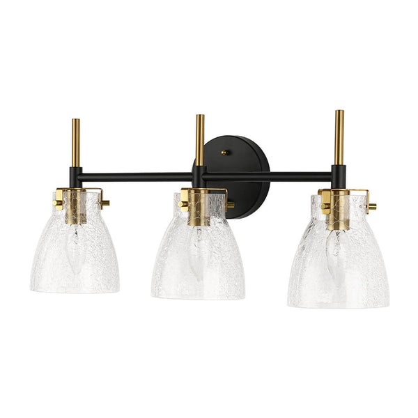 Modern 3 - Light Clear Glass Bathroom Vanity Wall Sconce - Yiilighting