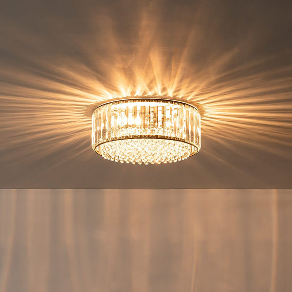 Modern 3 - Light Drum Crystal Flush Mount Light - Yiilighting