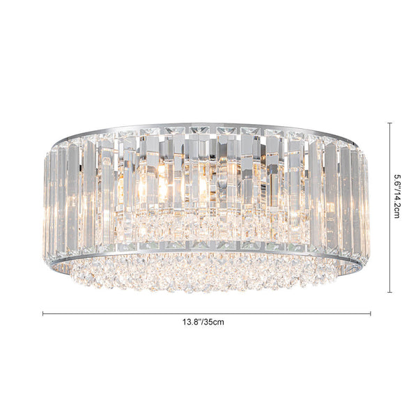 Modern 3 - Light Drum Crystal Flush Mount Light - Yiilighting