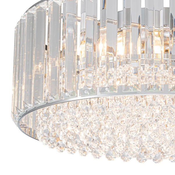 Modern 3 - Light Drum Crystal Flush Mount Light - Yiilighting