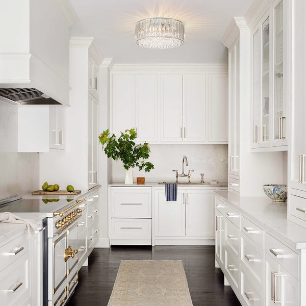 Modern 3 - Light Drum Crystal Flush Mount Light - Yiilighting