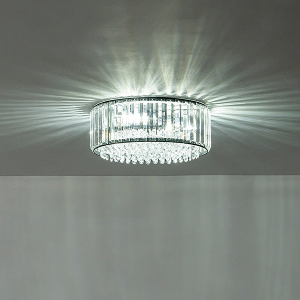 Modern 3 - Light Drum Crystal Flush Mount Light - Yiilighting