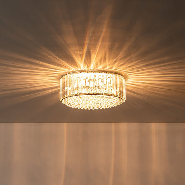 Modern 3 - Light Drum Crystal Flush Mount Light - Yiilighting