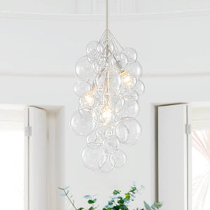 Modern 3 - Light Grape Cluster Clear Glass Chandelier - Yiilighting