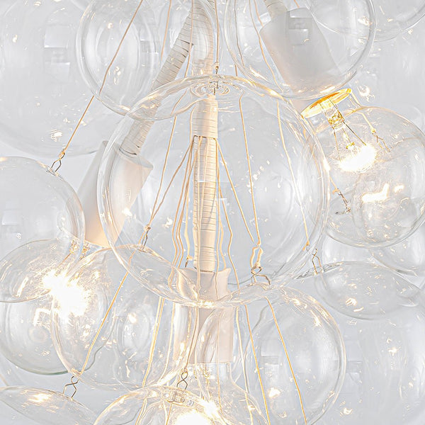 Modern 3 - Light Grape Cluster Clear Glass Chandelier - Yiilighting