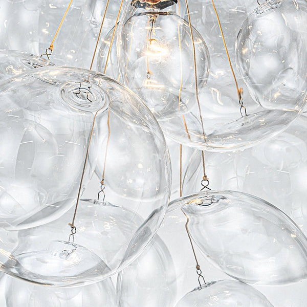 Modern 3 - Light Grape Cluster Clear Glass Chandelier - Yiilighting