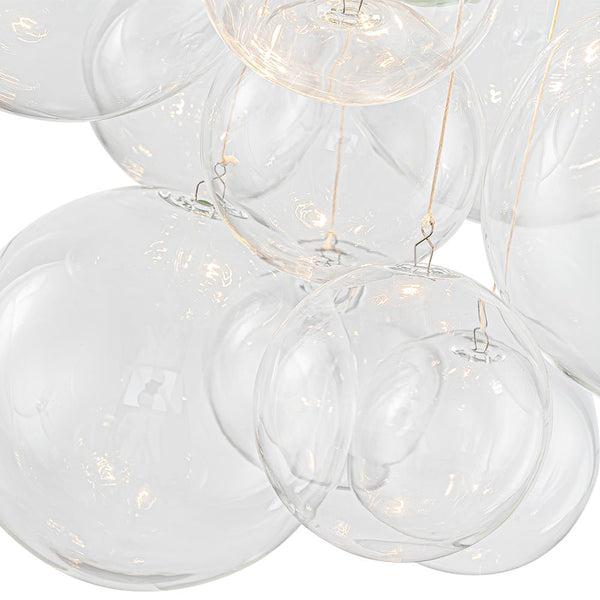 Modern 3 - Light Grape Cluster Clear Glass Chandelier - Yiilighting