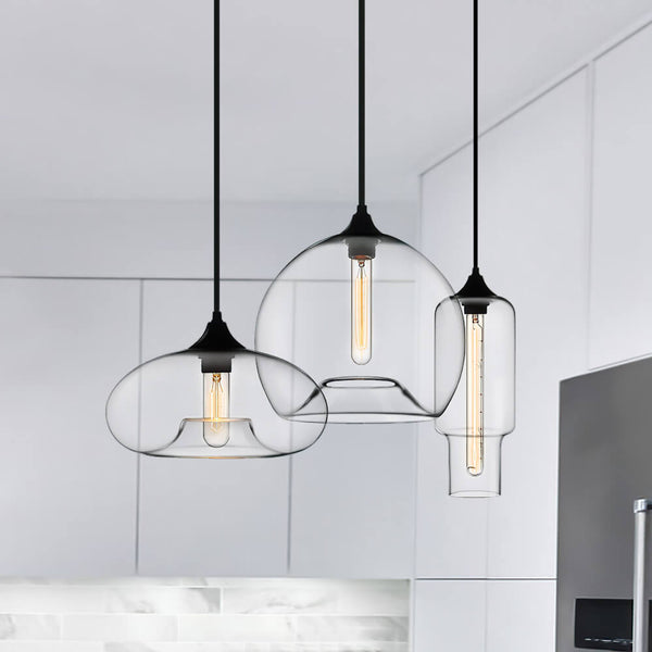 Modern 3 Light Linear Cluster Glass Pendant Light - Yiilighting