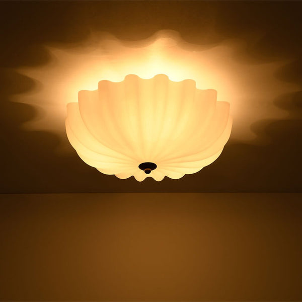 Modern 3 - Light Milky White Daisy Glass Semi - Flush Ceiling Light - Yiilighting