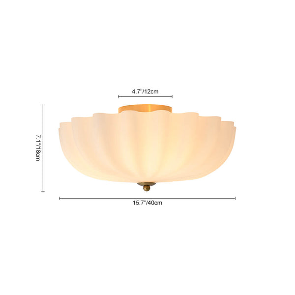 Modern 3 - Light Milky White Daisy Glass Semi - Flush Ceiling Light - Yiilighting