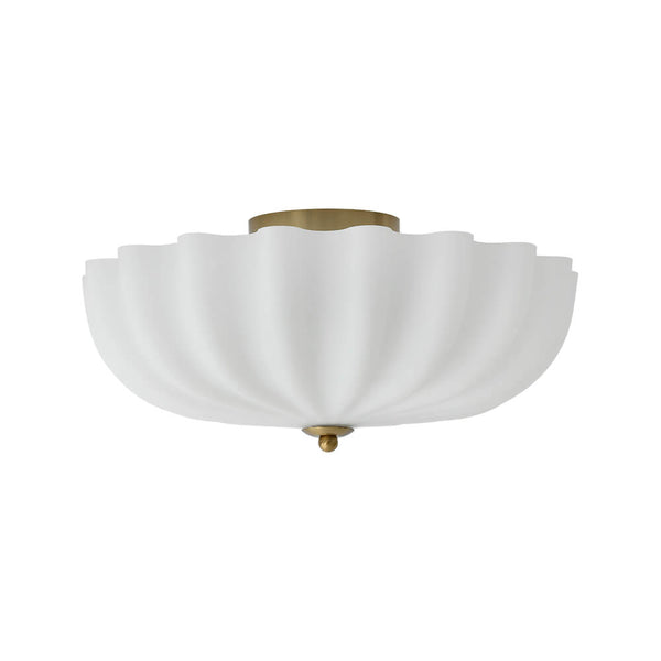 Modern 3 - Light Milky White Daisy Glass Semi - Flush Ceiling Light - Yiilighting