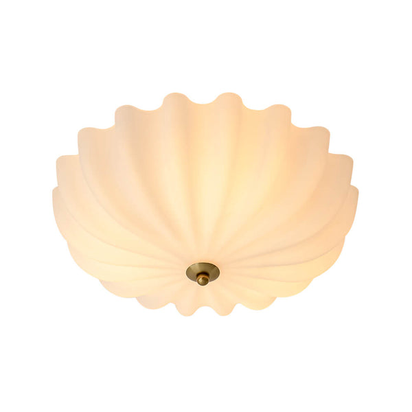 Modern 3 - Light Milky White Daisy Glass Semi - Flush Ceiling Light - Yiilighting