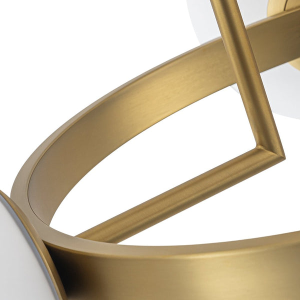 Modern 3 - Light Opal Glass Globe Circle Ring Semi Flush Mount Ceiling Light - Yiilighting