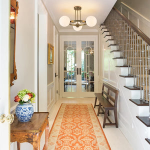 Modern 3 - Light Opal Glass Globe Circle Ring Semi Flush Mount Ceiling Light - Yiilighting