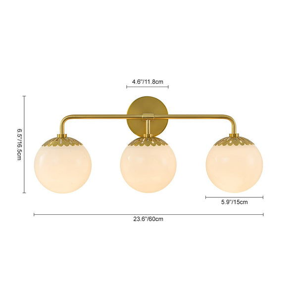 Modern 3 - Light Opal Glass Globe Wall Sconce - Yiilighting