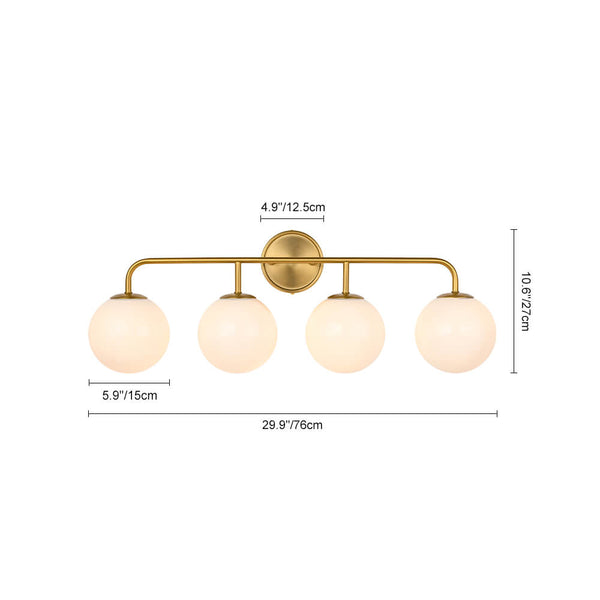 Modern 3/4 - Light Glass Globe Bathroom Vanity Wall Light - Yiilighting