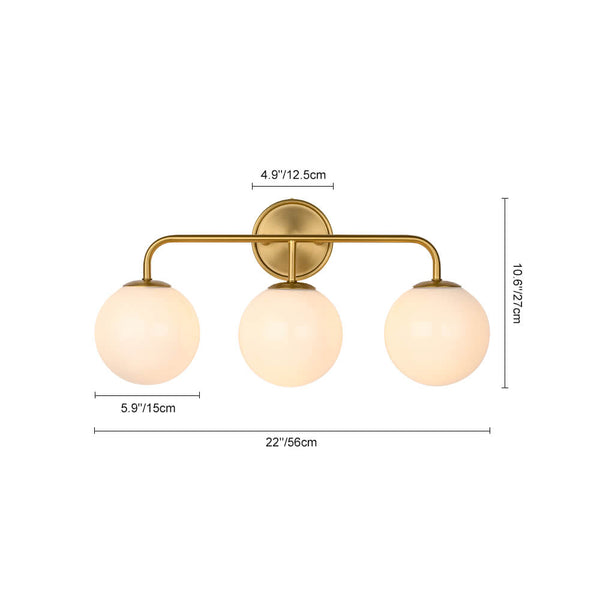 Modern 3/4 - Light Glass Globe Bathroom Vanity Wall Light - Yiilighting