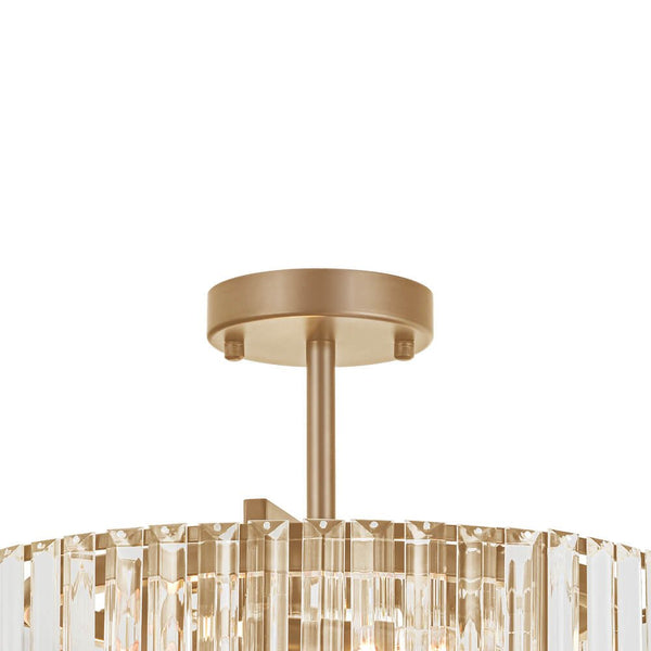 Modern 4 - Light Bauhaus Crystal Semi - Flush Mount Ceiling Light - Yiilighting