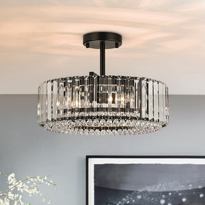 Modern 4 - Light Bauhaus Crystal Semi - Flush Mount Ceiling Light - Yiilighting