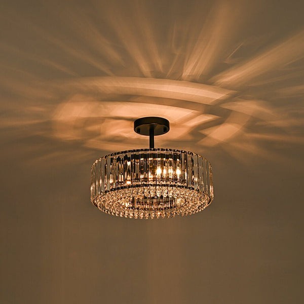 Modern 4 - Light Bauhaus Crystal Semi - Flush Mount Ceiling Light - Yiilighting