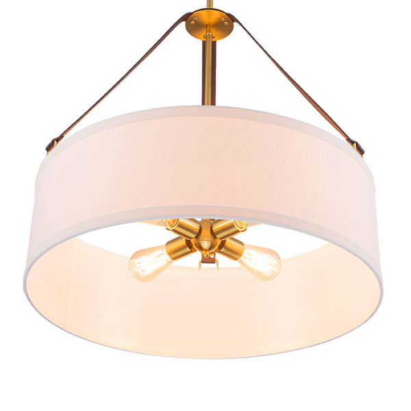 Modern 4 - Light Fabric Drum Pendant Light - Yiilighting