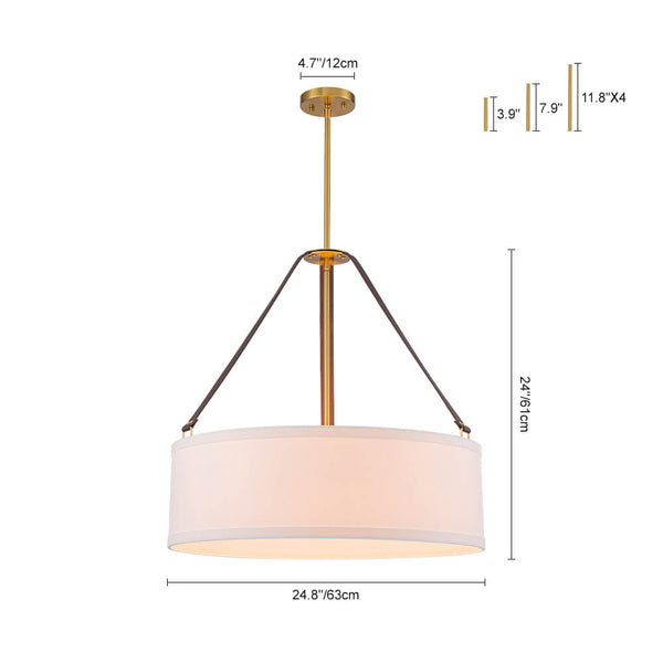 Modern 4 - Light Fabric Drum Pendant Light - Yiilighting