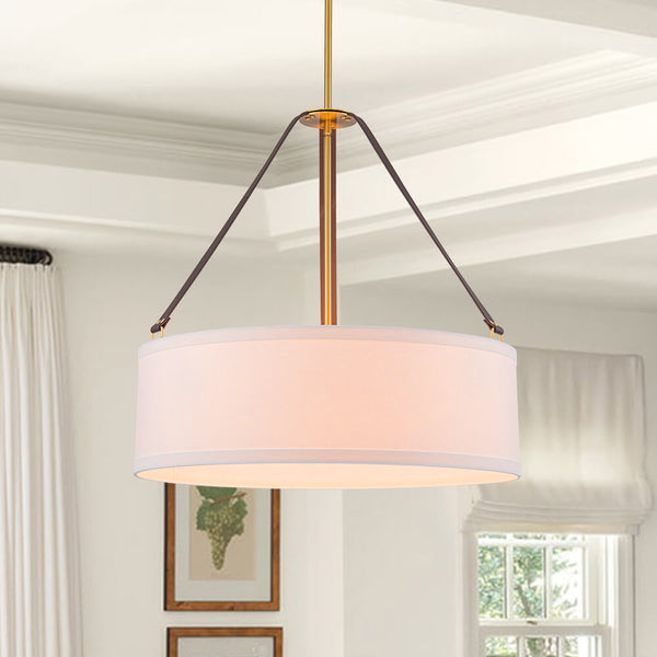 Modern 4 - Light Fabric Drum Pendant Light - Yiilighting