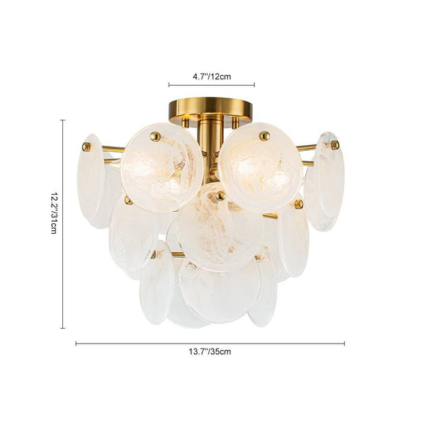 Modern 4 - Light Glass Semi - Flush Ceiling Light - Yiilighting