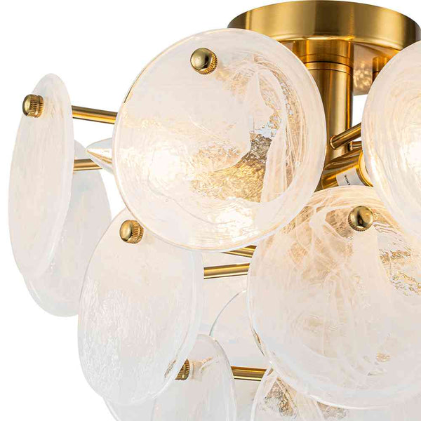 Modern 4 - Light Glass Semi - Flush Ceiling Light - Yiilighting