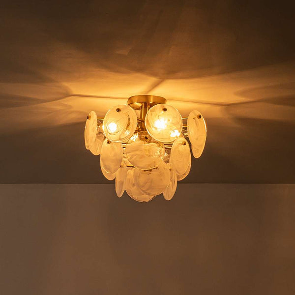 Modern 4 - Light Glass Semi - Flush Ceiling Light - Yiilighting