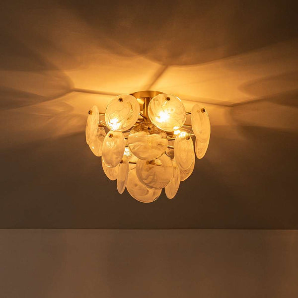 Modern 4 - Light Glass Semi - Flush Ceiling Light - Yiilighting