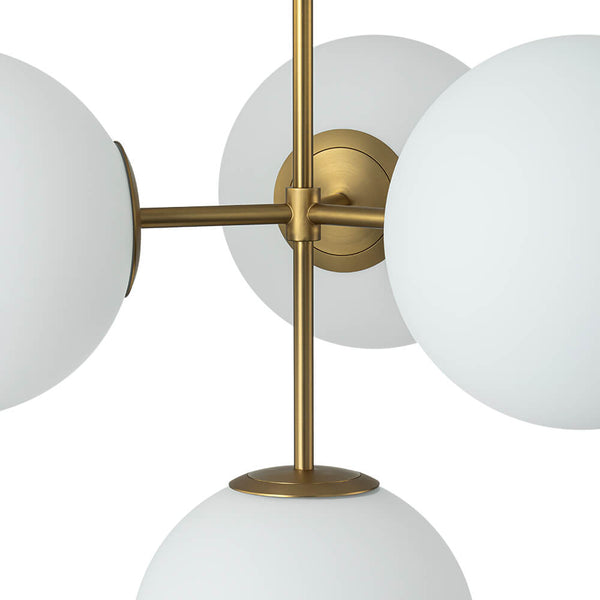 Modern 4 - Light Opal Glass Globe Semi Flush Chandelier - Yiilighting