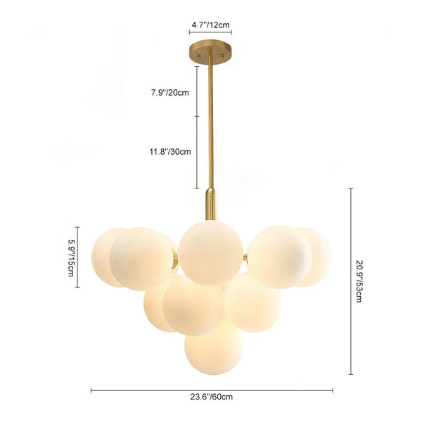 Modern 5/13 Light Opal Glass Cluster Bubble Chandelier - Yiilighting