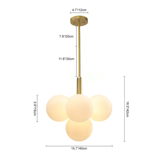 Modern 5/13 Light Opal Glass Cluster Bubble Chandelier - Yiilighting