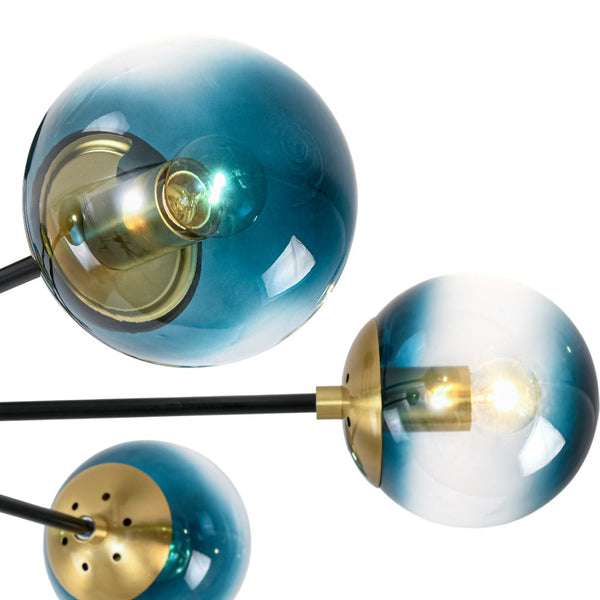 Modern 6 - Lght Bubble Glass Globe Iron Sputnik Ceiling Light - Yiilighting