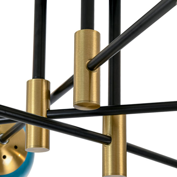 Modern 6 - Lght Bubble Glass Globe Iron Sputnik Ceiling Light - Yiilighting