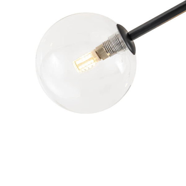 Modern 6 - Light Clear Glass Globe Branch Semi - Flush Mount - Yiilighting