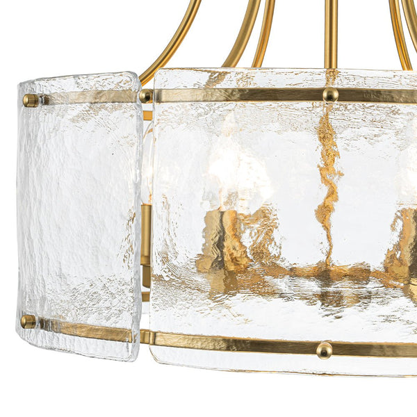 Modern 6 - Light Glass Drum Lantern Pendant - Yiilighting