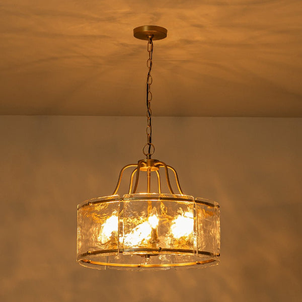 Modern 6 - Light Glass Drum Lantern Pendant - Yiilighting