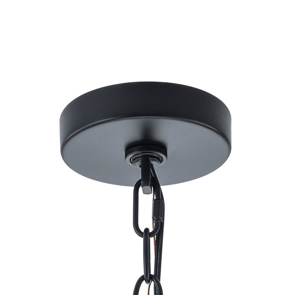 Modern 6-Light Glass Drum Lantern Pendant - Yiilighting