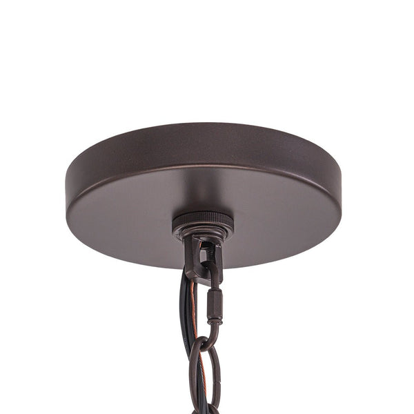 Modern 6-Light Glass Drum Lantern Pendant - Yiilighting