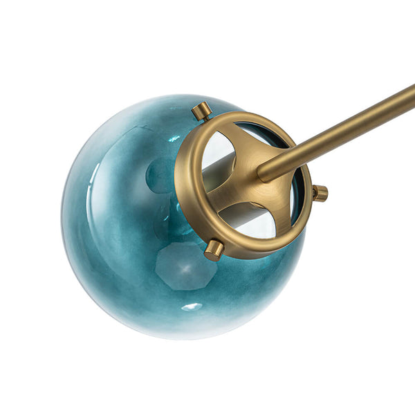 Modern 6 - Light Sputnik Blue Glass Sphere Bubble Chandelier - Yiilighting