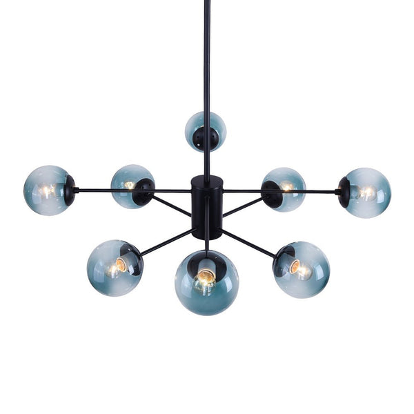 Modern 8 - Light Branching Bubble Blue Chandelier - Yiilighting