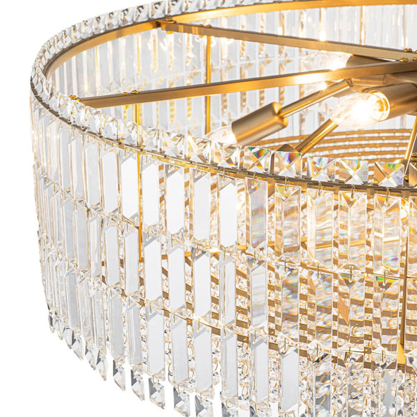 Modern 8 - Light Round Glass Crystal Chandelier - Yiilighting