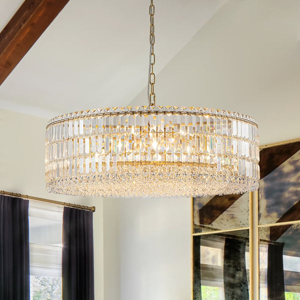 Modern 8 - Light Round Glass Crystal Chandelier - Yiilighting