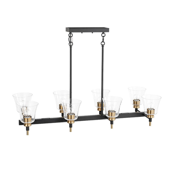 Modern 8 - Light Seeded Glass Linear Kitchen Island Chandelier - Yiilighting